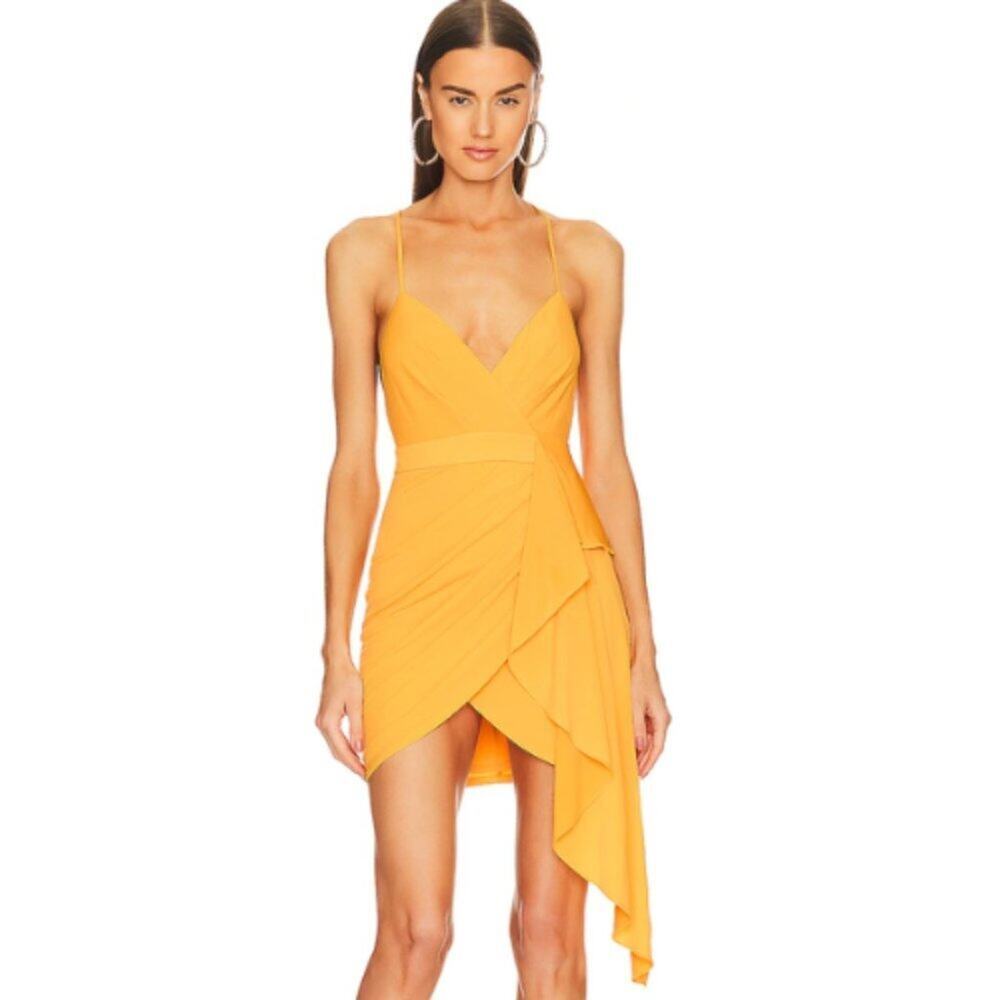 Michael Costello x REVOLVE Mona Dress in Yellow Size Small
